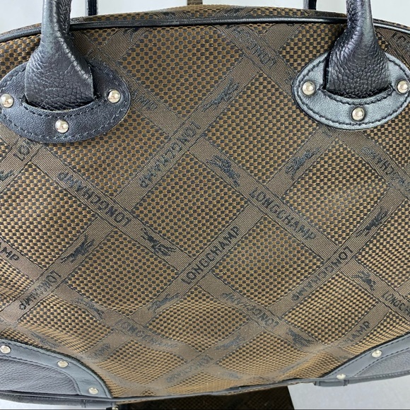 Longchamp Paris Fabric and Leather Satchel Bag - Picture 3 of 16